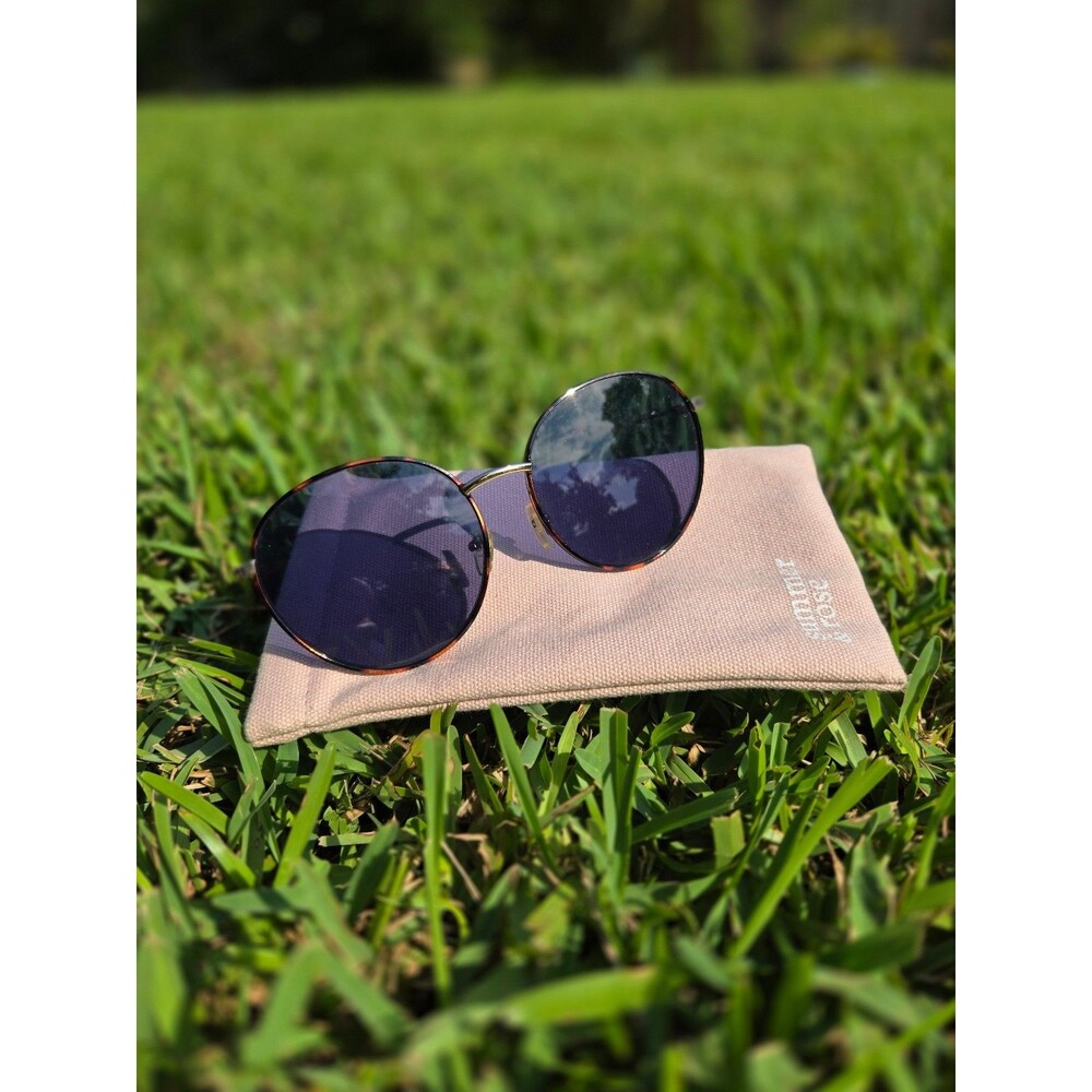 New Summer & Rose Round Blue, Gold & Tortoiseshell John Lennon Hippie Sunglasses